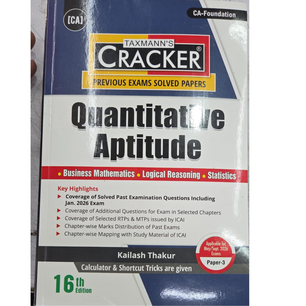 Taxmann's CRACKER for Quantitative Aptitude (Business Mathematics, Logical Reasoning & Statistics)