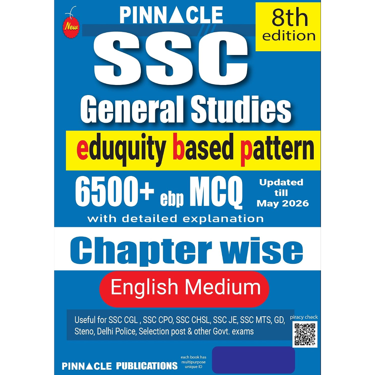 PINNACLE SSC general studies 6500+ epb MCQ book Updated till May 2026